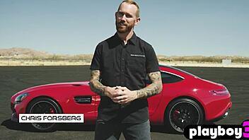 Perfect Brunette Alexandra Tyler Poses Outdoors, Exposing Her Nice Boobs