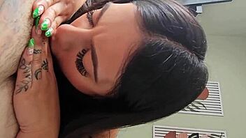 Hey, watch this latina step sis blowjob me in pov cum on tits style!