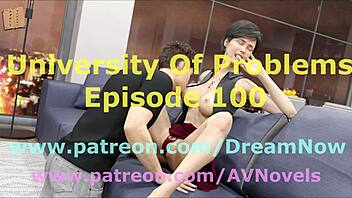 university problems with a brunette teacher