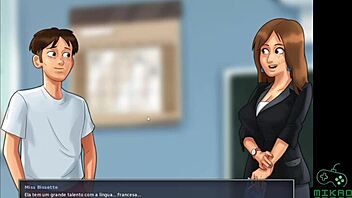 Cheerleader gets help from teacher in French class