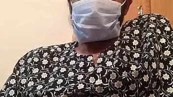 Hot gay homemade video with silk gown play.