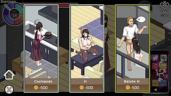 Hentai game NTRaholic bangs wife on balcony