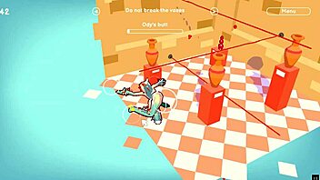 In this hentai game ep 2, the character fucks the ceiling lamp as an anal plug in the university classroom.