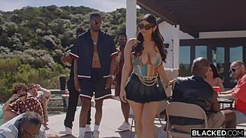 can violet myers really take 8 big black cocks in her gangbang debut?