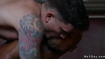 interracial gay anal action in restaurant after hours