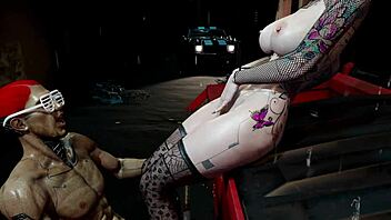 Sexy cyber whore rides cock hard 😈