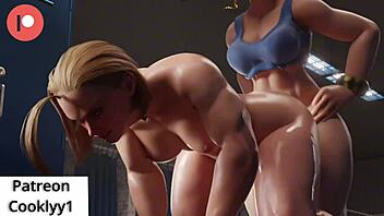 Cammy and Chun Li Sweat Hard at Gym