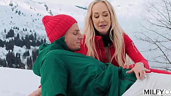 Milfy Ski Instructor Brandi Teaches Young Stud Tricks