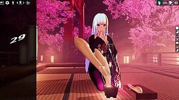 Kadobu hentai ep 2: futanari girl teases living dildo with footjob or what?