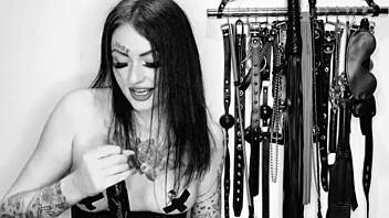 Hot video with dominatrix Nika, um, guiding me on joi and cei stuff