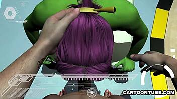 alien gets tits and pussy fucked hard in pov