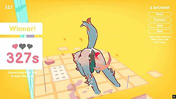 In this hentai game ep 2, the character fucks the ceiling lamp as an anal plug in the university classroom.