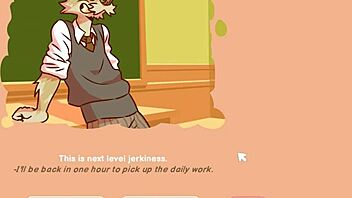 In this hentai game ep 2, the character fucks the ceiling lamp as an anal plug in the university classroom.