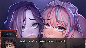 Who wins the double blowjob contest in harem world