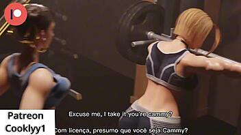 Cammy and Chun Li Sweat Hard at Gym