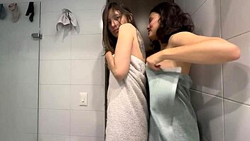 My step sister gives me a sensual shower massage