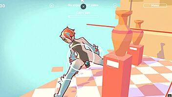 In this hentai game ep 2, the character fucks the ceiling lamp as an anal plug in the university classroom.