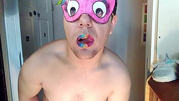 Gay twink moans with big cock at unicorn pride! 🌈