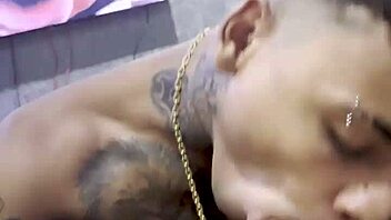 A gay blowjob scene with a well-endowed amateur