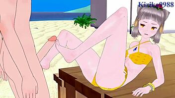 Pyra and Homura team up with Nia for intense hentai action