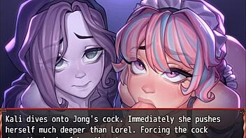 Who wins the double blowjob contest in harem world