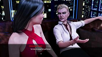 3D animated FFM threesome with big nipples and face fucking