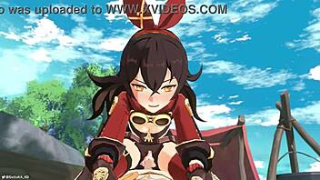 Outride her - genshin impact amber x aether animation