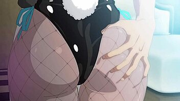 Karin Totoro in the Blue Archive, an animated hentai parody