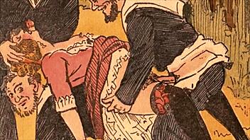 Vintage erotic drawings blend retro charm with steamy cartoon vibes.