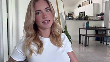 Stepsisters blonde big titty bestfriend begs me to fuck her