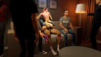 Cute curvy cat girl with big tits wants to ride dick in 3d party