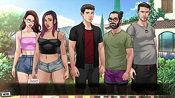 Ball licking and asshole worship in anime game