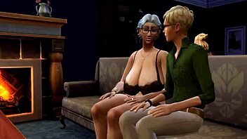 Sims 4 old fuckers in wild interracial threesome