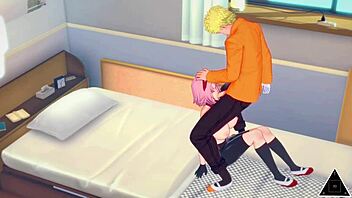 sakura and naruto have uncensored sex in koikatsu anime scene