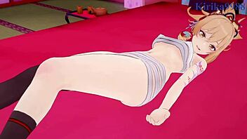 Nahida and Yoimiya's intense sex in Genshin Impact hentai!