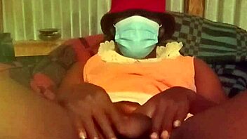 big dick shemale masturbates solo