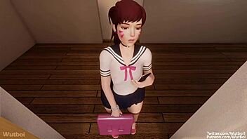 d va gets her big ass worshipped in glorious detention blowjob fun