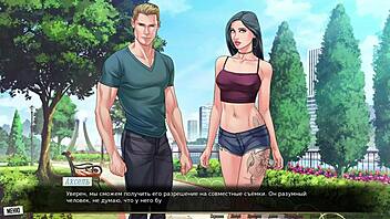 Ball licking and asshole worship in anime game