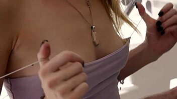 Kyler Quinn bends over for the reckless well-endowed driver slamming her ass. She gags on his cock in doggystyle.