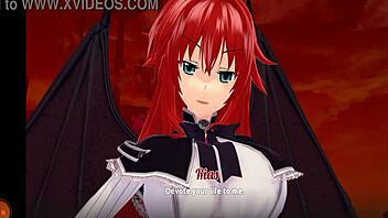 Anime hentai blowjob in devil academy parody