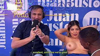 shaira psychosex overwhelmed by surprise as juan bustos's big black cock fulfills her dreams on the podcast