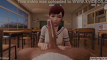 d va gets her big ass worshipped in glorious detention blowjob fun