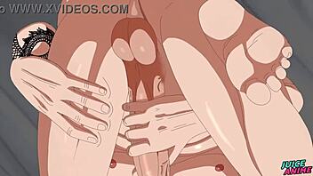 In this scene, the white slut in red lingerie gets fucked doggystyle while wearing black pants and satin panties, with dirty French talk and rimming