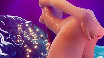 Mona battles a slippery slime creature in anime adventure