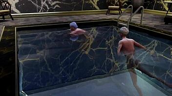 Sims 4 old fuckers in wild interracial threesome