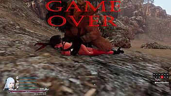 In sword x hime game, monster defeats pussy with hardcore edits