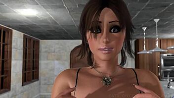 unfrozen anime babe with big tits gives wild 3d blowjob action