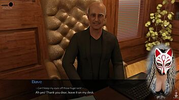 Sexy Secretary with Huge Boobs in Office Play