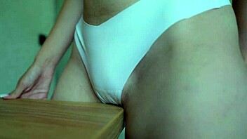 i’m shy but so horny, rubbing desk with panties on and off