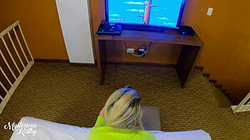 Blonde Addicted To Game And Dick Fucks Hard While Playing